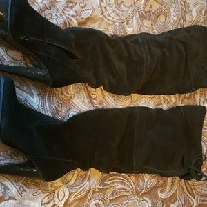 Suede over the knee boots